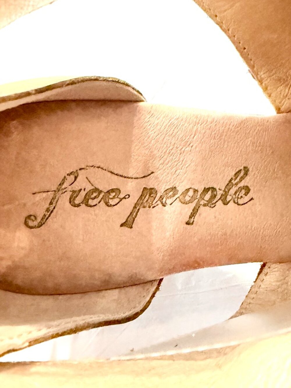 Free People Women's "Revolver" Open-Toe Clog In Tan/Khaki - Size 5-1/2 - Picture 9 of 11